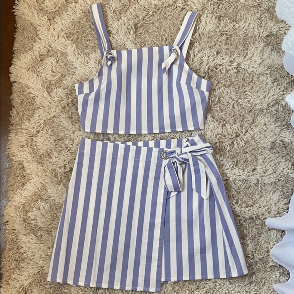 Baby Blue Striped Set